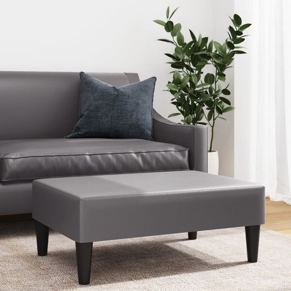 vidaXL Fótaskemill Grár 77x55x31 cm Gervileður