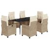 vidaXL 7 Hluta Gar&eth;bor&eth;sett me&eth; Sessum Drappa&eth; P&oacute;l&yacute;rattan