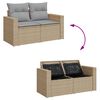 vidaXL Gar&eth;s&oacute;fa sett me&eth; p&uacute;&eth;i 17 pcs Beige og lj&oacute;sgr&aacute;r p&oacute;l&yacute;rattan
