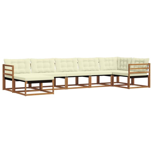 vidaXL &Uacute;ti s&oacute;fasett 21 pcs N&aacute;tt&uacute;rulegt og Krem Hrein akas&iacute;utr&eacute;