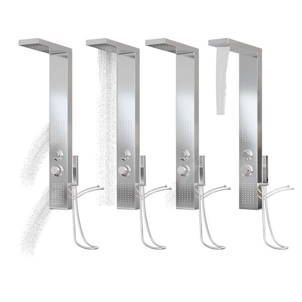 vidaXL Blöndunartæki fyrir sturtu Ryðfrítt stál Ferhyrnt