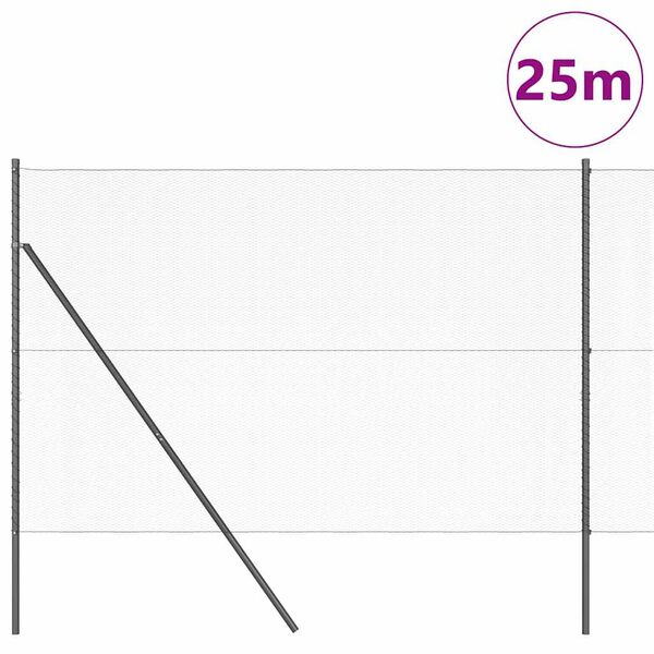 vidaXL Gir&eth;ingarp&oacute;stur Gr&aacute;r 25 x 1,5 m (13 mm net) St&aacute;l