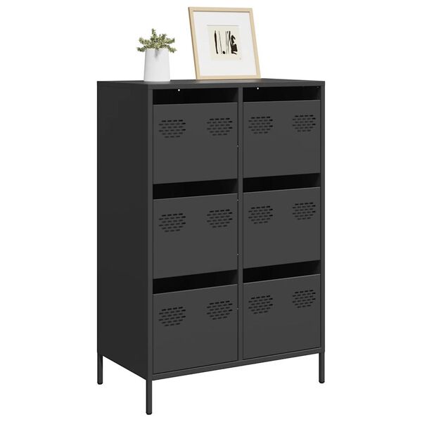 vidaXL Highboard Svart 68x39x101,5 cm Stál