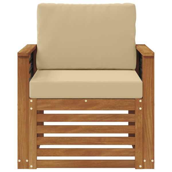 vidaXL &Uacute;ti s&oacute;fasett Solid Akas&iacute;uskei&eth; og P&oacute;lyester N&aacute;tt&uacute;rulegur