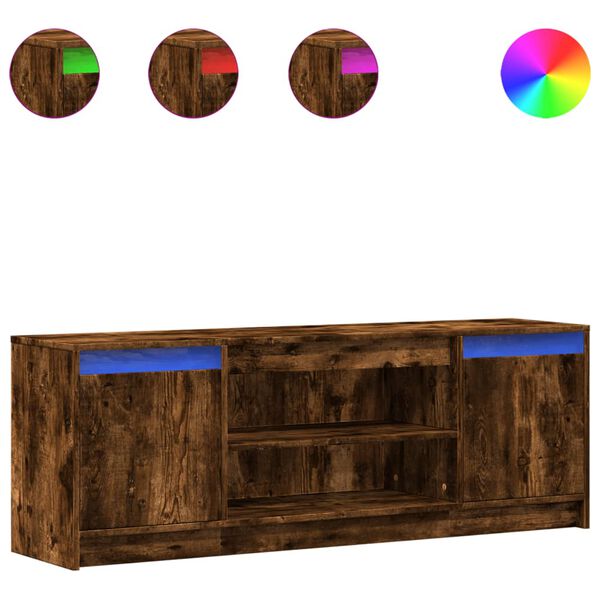 vidaXL Sj&oacute;nvarpssk&aacute;pur me&eth; LED 139,5x34x50 cm Samsettur Vi&eth;ur