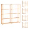 vidaXL Geymslurekkar 5 Hillur 5 stk. 170x38x170cm Gegnheil Fura 500 kg