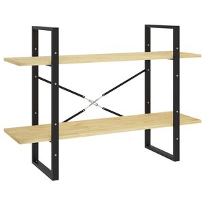 vidaXL 2 hæða Bókaskápur 100x30x70 cm Gegnheil Fura