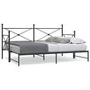 vidaXL Daybed með rúllu án dýnu Svartur 80x200 cm Stál