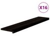 vidaXL Stigatr&eacute; 16 stk D&ouml;kkbr&uacute;nt 120x30x2 cm gegnheilvi&eth;ar Eik