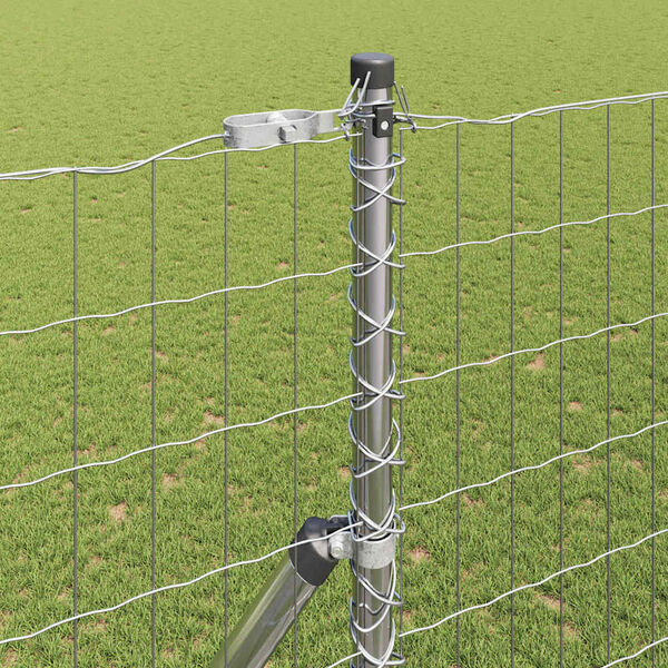 vidaXL Gir&eth;ing me&eth; p&oacute;st Silfur 1,5 x 10 m St&aacute;l og PVC