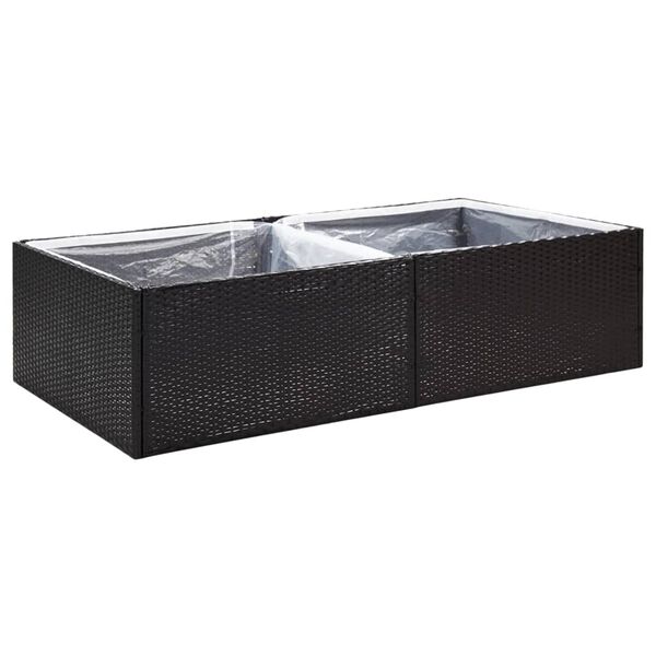vidaXL Garðker Svart 157x80x40 cm Pólýrattan