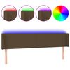 vidaXL LED h&ouml;fu&eth;gafl D&ouml;kkbr&uacute;nt 183x16x78/88 cm Efni