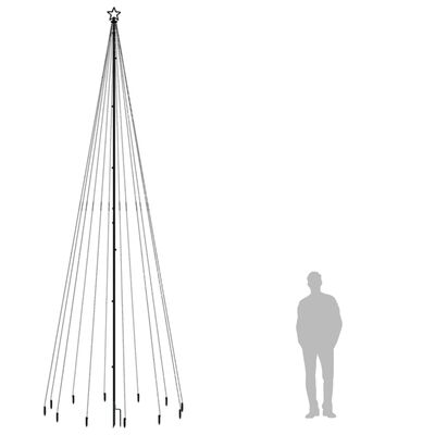 vidaXL Jólatré með Jarðfestingum 732 Blá LED Ljós 500 cm