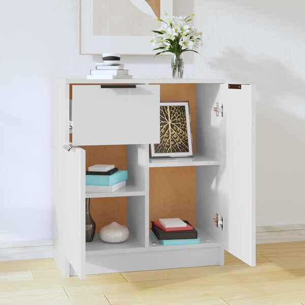 vidaXL Skenkur Hv&iacute;tur 60x30x70 cm Samsettur Vi&eth;ur