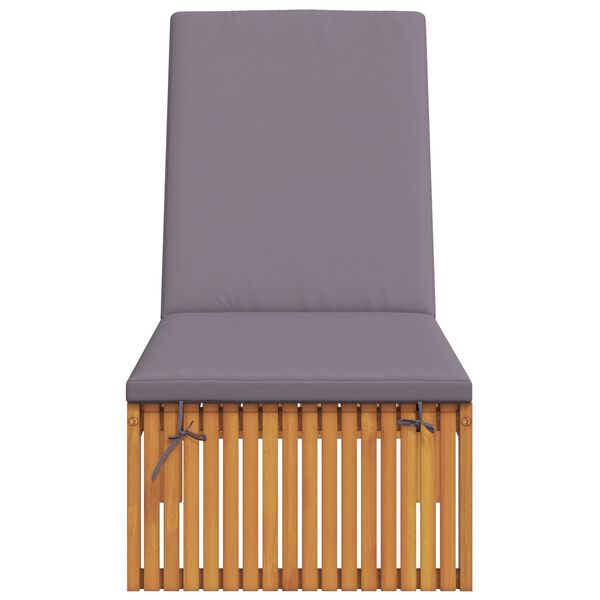 vidaXL Sólstól með púði Brúnn 200 x 55 x 94 cm Gegnheill akasíuviður