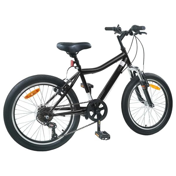 vidaXL Barnahj&oacute;l 20 Tommur 6-Speed fyrir 6-11 &aacute;ra Svartur