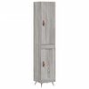vidaXL H&aacute;r Sk&aacute;pur Gr&aacute;r Sonoma 34,5x34x180 cm Samsettur Vi&eth;ur