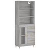 vidaXL H&aacute;r Sk&aacute;pur Gr&aacute;r Sonoma 69,5x34x180 cm Samsettur Vi&eth;ur