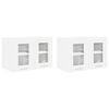 vidaXL Vegghengdur sk&aacute;pur 2 pcs Hv&iacute;tt 60 x 31 x 40 cm Samsettur vi&eth;ur