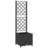 vidaXL gar&eth;pl&ouml;ntupottur me&eth; grindverki svartur 40x40x136 cm PP
