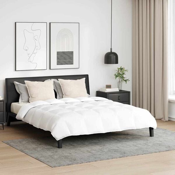 vidaXL Rúmfatasett með kodda 3 pcs Hvítt Dúnfjaðrir