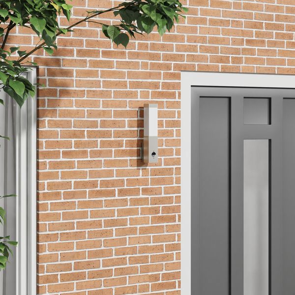 vidaXL Útiveggljós Silfur 10.5 x 6 x 35 cm stainless steel