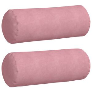 vidaXL Bolster P&uacute;&eth;ar 2 pcs Bleikur &Oslash; 25 x 70 cm Korduroy efni