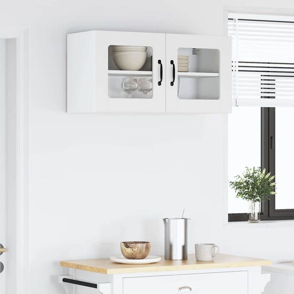 vidaXL Eldh&uacute;s sk&aacute;pur Hv&iacute;tt 80 x 31 x 40 cm Samsettur vi&eth;ur