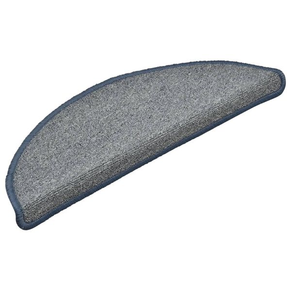 vidaXL Stigamottur 15 stk 56x17x3 cm lj&oacute;sgr&aacute;r og bl&aacute;r h&aacute;lfhringlaga