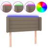 vidaXL LED höfuðgafl Taupe 93x16x78/88 cm Efni