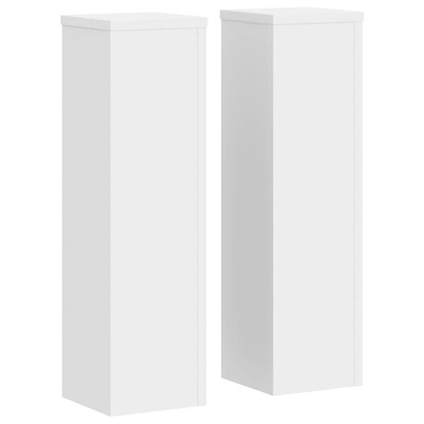 vidaXL Pl&ouml;ntustandar 2 stk Hv&iacute;tir 17x17x60 cm Samsettur Vi&eth;ur