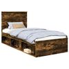 vidaXL Ramsv&iacute;k me&eth; h&ouml;fu&eth;gafl Rau&eth;-eik 75 x 190 cm Solid furuhikk