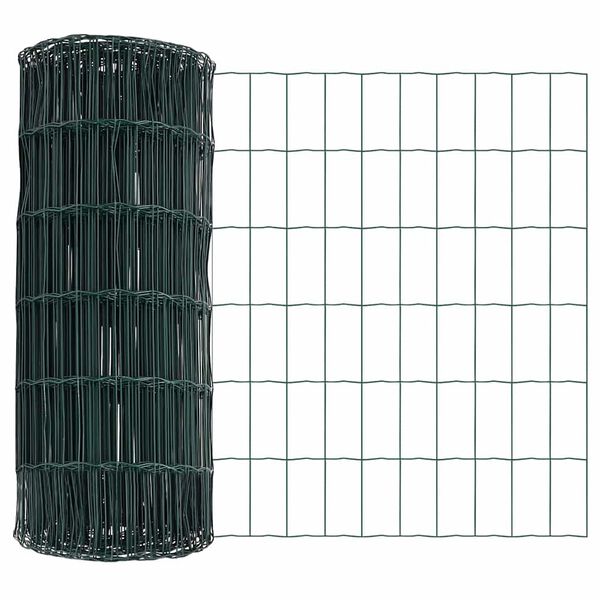 vidaXL Evrópsk girðing Grænn 0.4 x 25 m PVC-húðaður járn