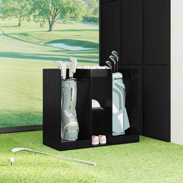 vidaXL Golf sk&aacute;pur Einlita Svartur Eik 102 x 45 x 85,5 cm