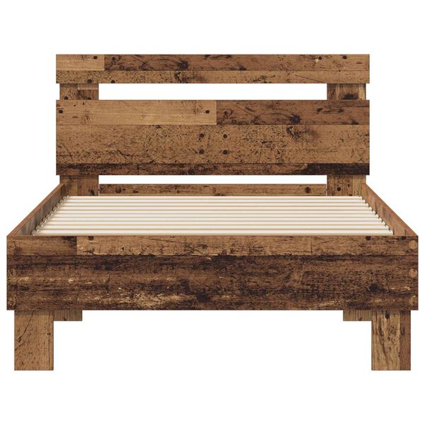 vidaXL Ramsv&iacute;k Gamalt timbur 98.5 x 200 cm Samsettur vi&eth;ur