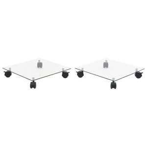 vidaXL Pl&ouml;ntustandar &aacute; Hj&oacute;lum 2 stk, Hert Gler 28 cm Hringlaga