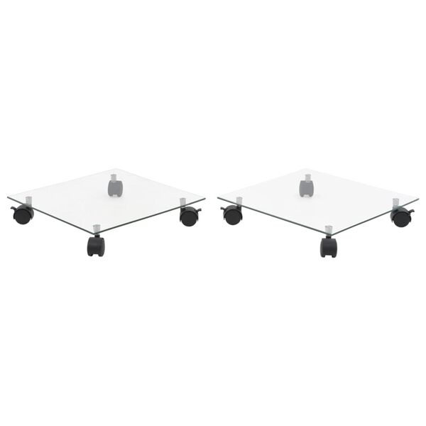 vidaXL Pl&ouml;ntustandar &aacute; Hj&oacute;lum 2 stk, Hert Gler 28 cm Hringlaga