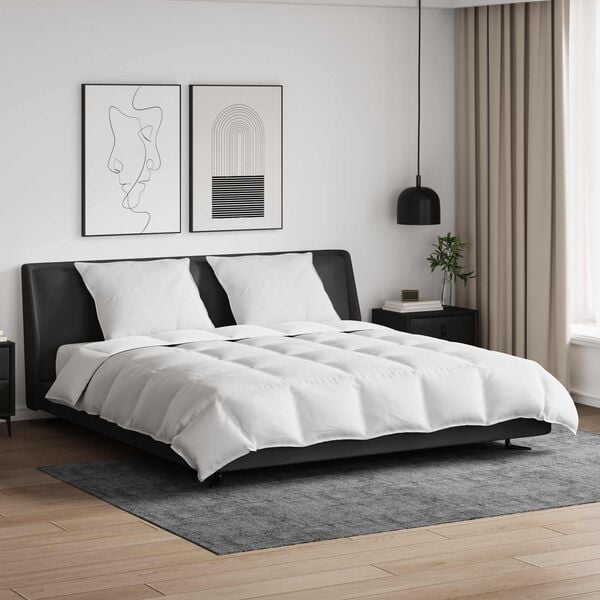 vidaXL R&uacute;mfatasett me&eth; kodda 3 pcs Hv&iacute;tt D&uacute;nfja&eth;rir