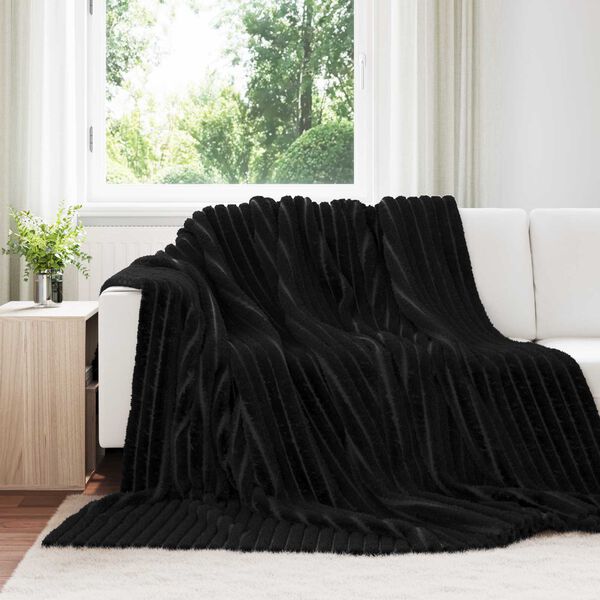 vidaXL &THORN;eppi 6 pcs Svartur 270 x 240 cm Fl&iacute;s