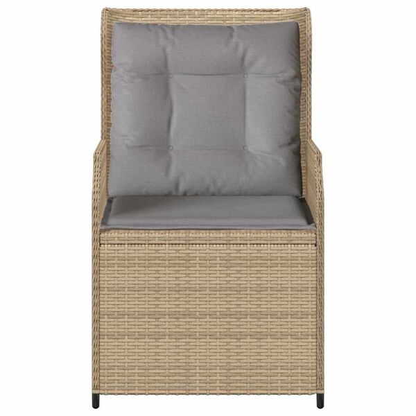 vidaXL Garðbekkur með púði 2 pcs Drapplitaður Poly rattan