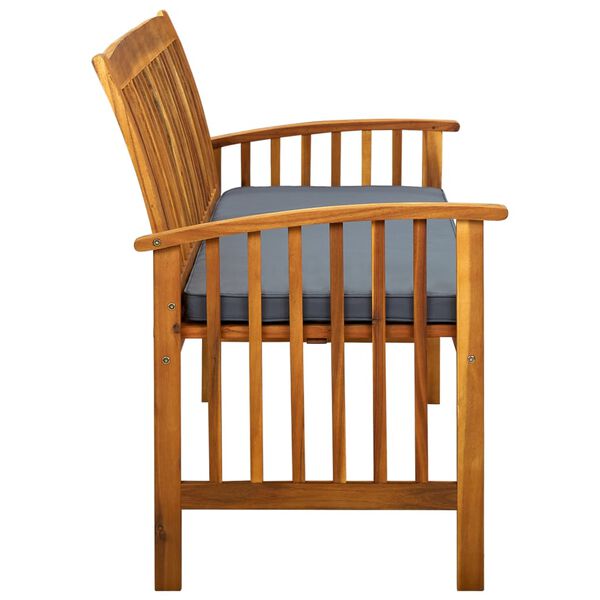 vidaXL Gar&eth;bekkur me&eth; Sessu 147 cm Gegnheill Akas&iacute;uvi&eth;ur