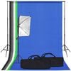 vidaXL Lj&oacute;smyndaverab&uacute;na&eth;ur me&eth; Softbox Lj&oacute;si og Bakgrunni