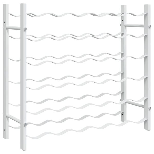 vidaXL V&iacute;nrekki fyrir 36 Fl&ouml;skur Hv&iacute;tur M&aacute;lmur