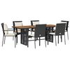 vidaXL 7 Hluta Gar&eth;bor&eth;stofusett me&eth; Sessum Svart P&oacute;l&yacute;rattan