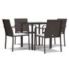 vidaXL 5 Hluta Gar&eth;bor&eth;stofusett me&eth; Sessum P&oacute;l&yacute;rattan og St&aacute;l