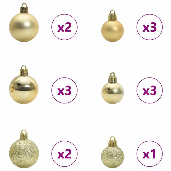 vidaXL Gervi j&oacute;latr&eacute; me&eth; 150 LED Hv&iacute;tt 120 cm PVC, Metall og Plastefni