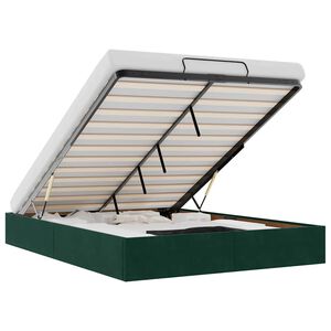 vidaXL Ottoman r&uacute;mgrind Engin d&yacute;na D&ouml;kkgr&aelig;n 140x200 cm Flauel