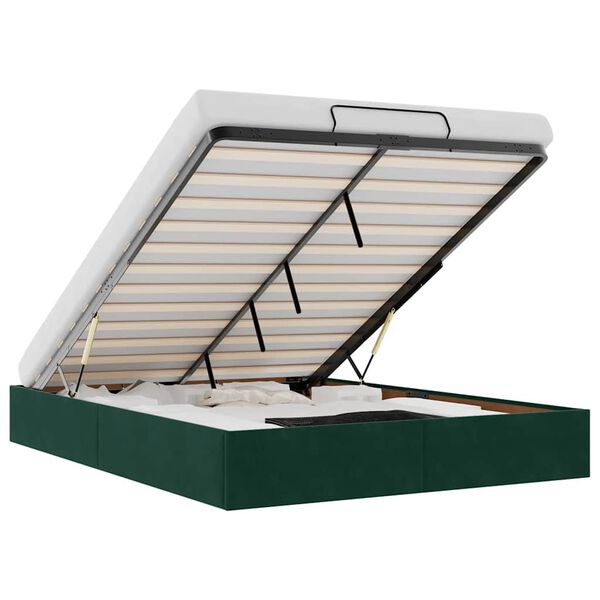 vidaXL Ottoman r&uacute;mgrind Engin d&yacute;na D&ouml;kkgr&aelig;n 140x200 cm Flauel