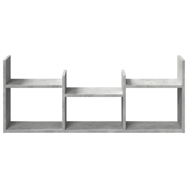 vidaXL Veggfestur Steypugrár 100x18x40 cm Samsettur Viður