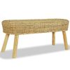 vidaXL Forstofubekkur 110x35x45 cm N&aacute;tt&uacute;rulegt Rattan